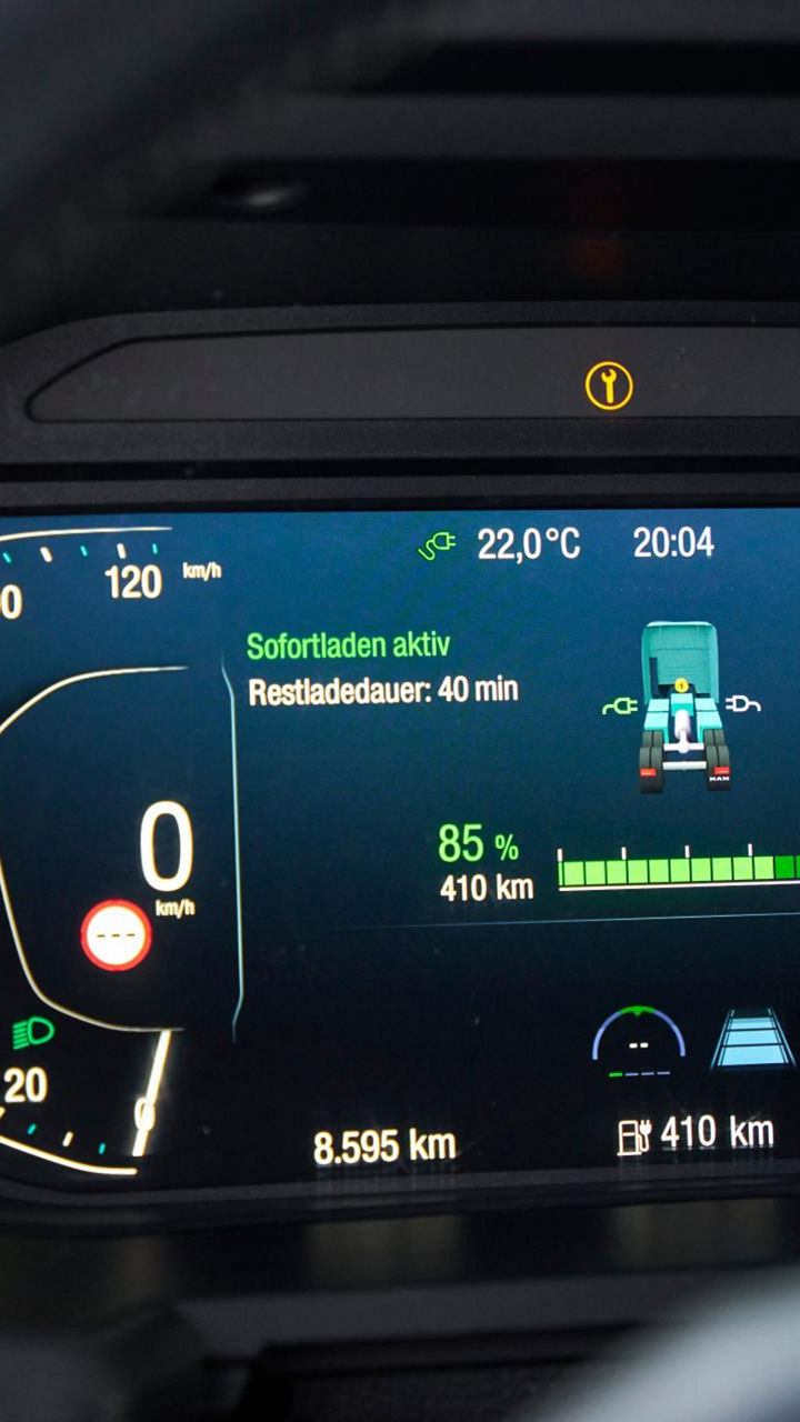 Truck display during charging